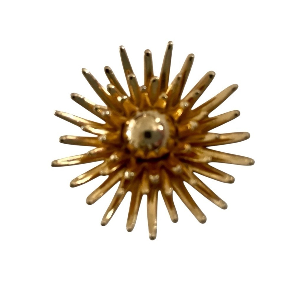 Vintage Gold-Tone Starburst Brooch Bright & Sunny Statement MCM